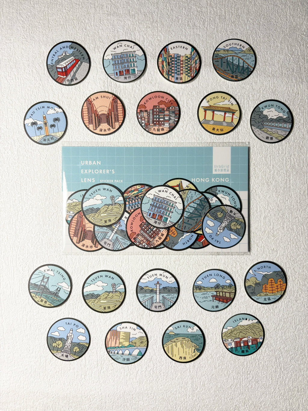 Urban Explorer's lens - Hong Kong Edition Stickers set (18 pcs)