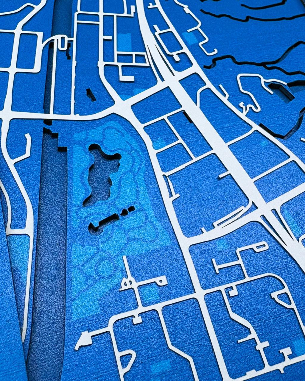 3D城市肌理層疊木製明信片