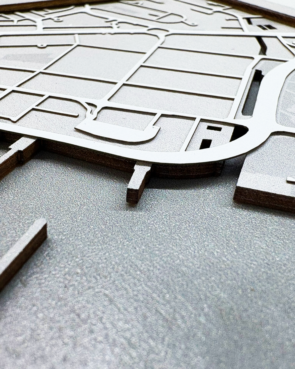 3D城市肌理層疊木製明信片