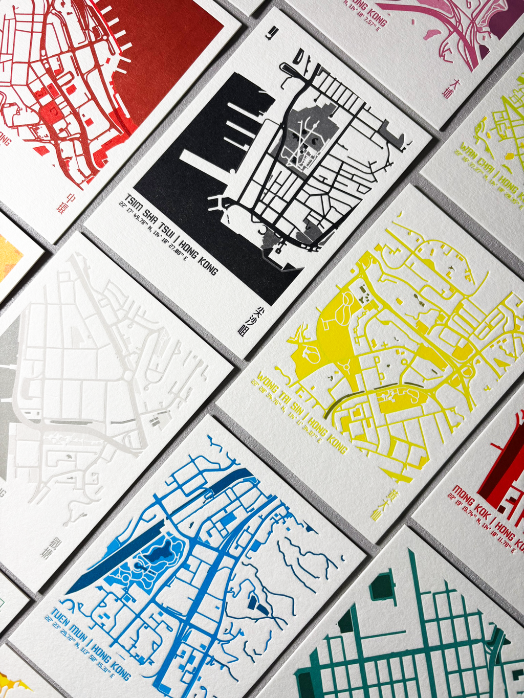 城市肌理活版印刷明信片