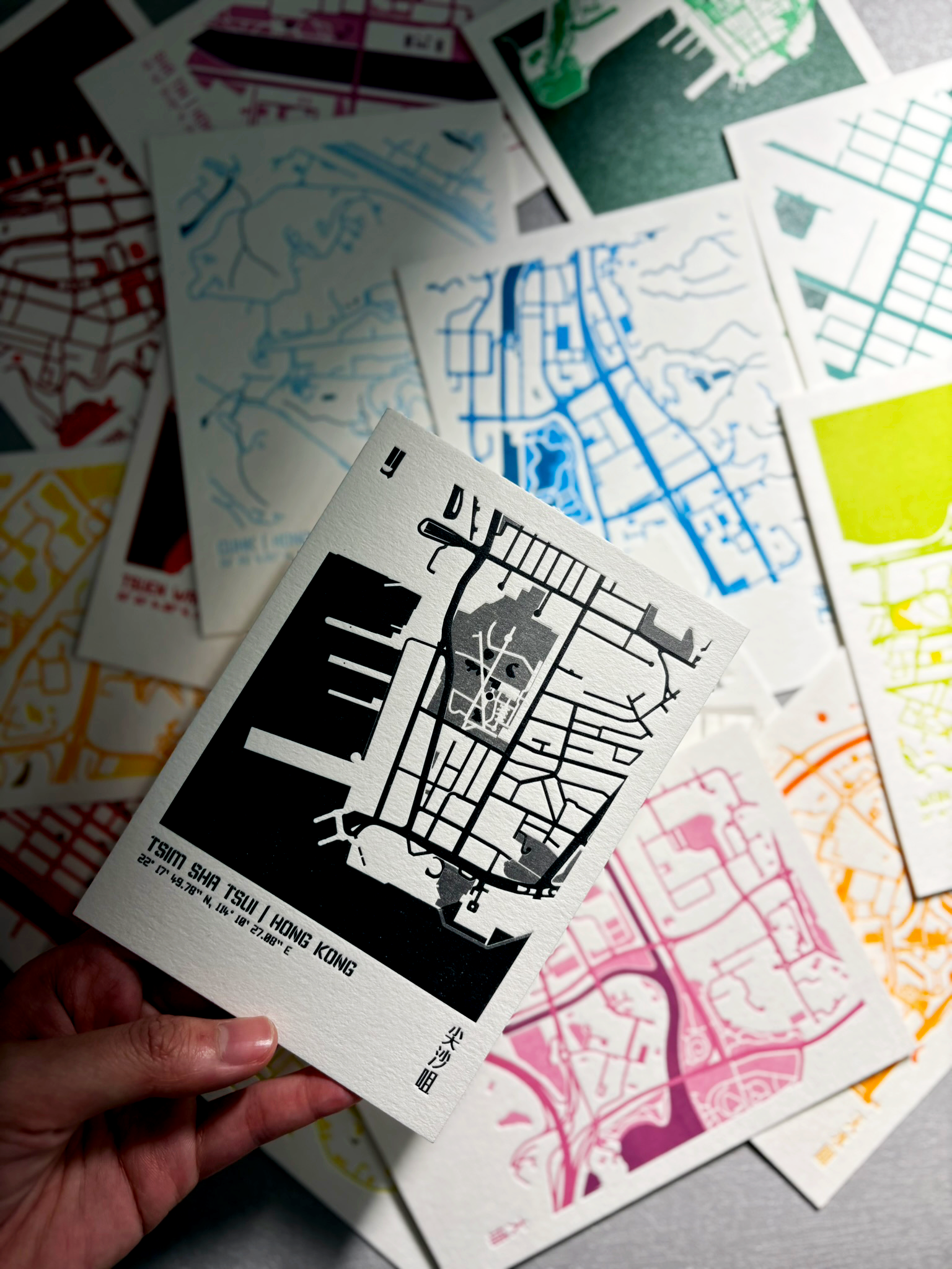 城市肌理活版印刷明信片