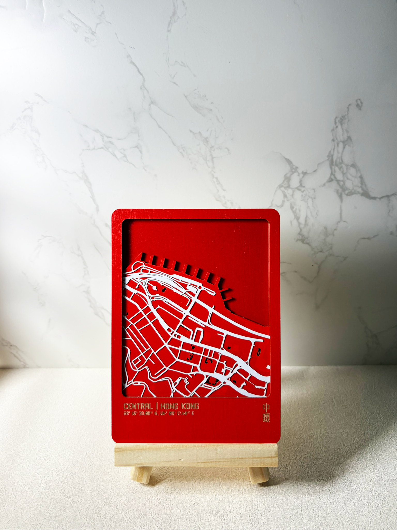 3D城市肌理層疊木製明信片