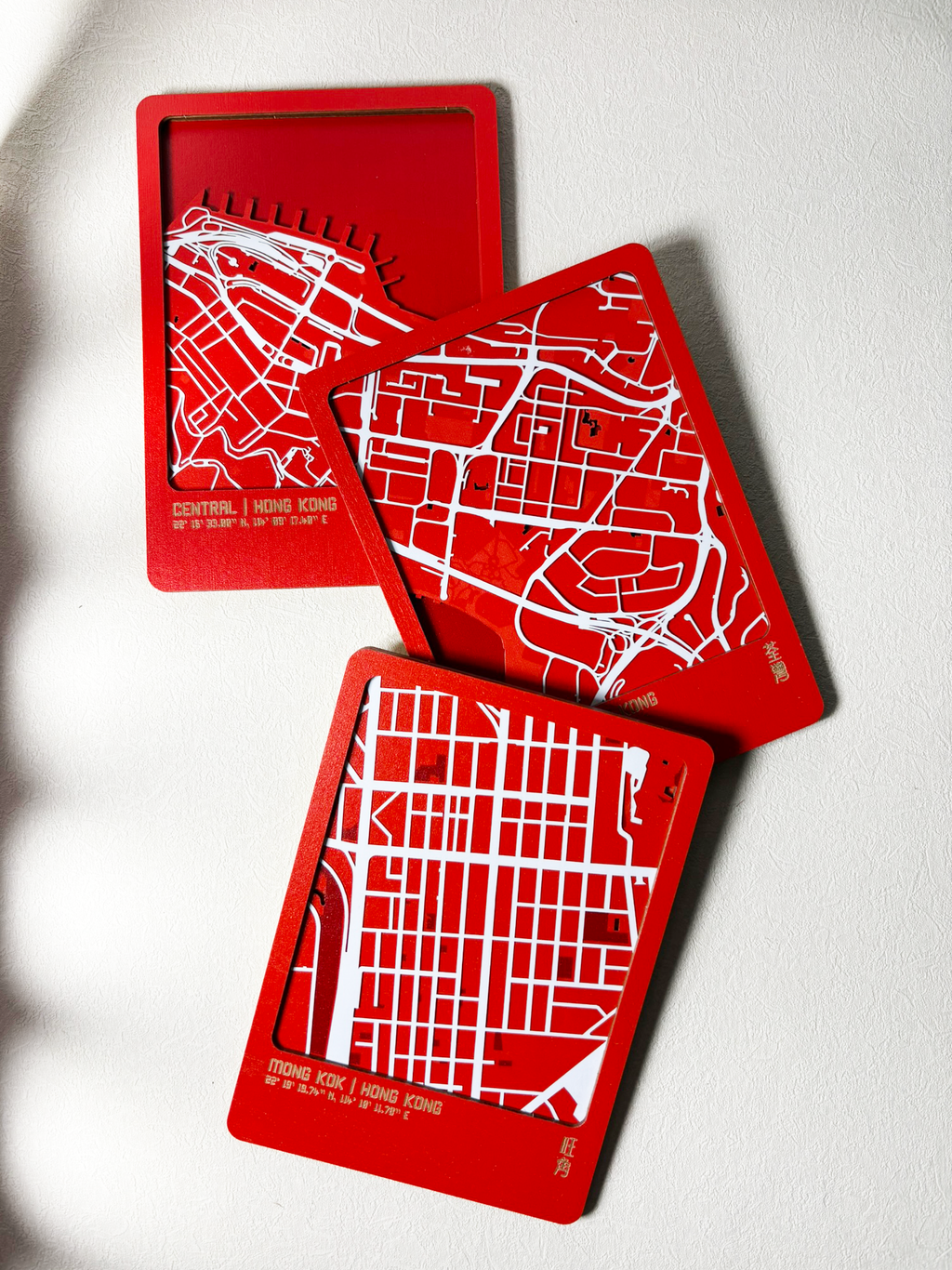 3D城市肌理層疊木製明信片