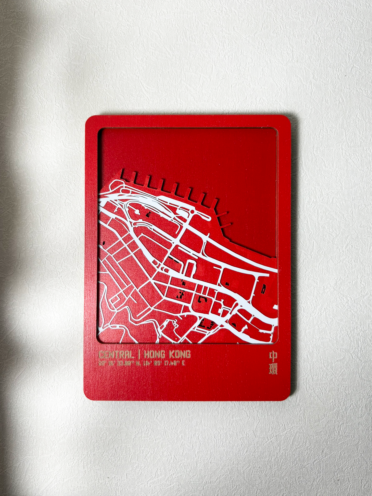 3D城市肌理層疊木製明信片