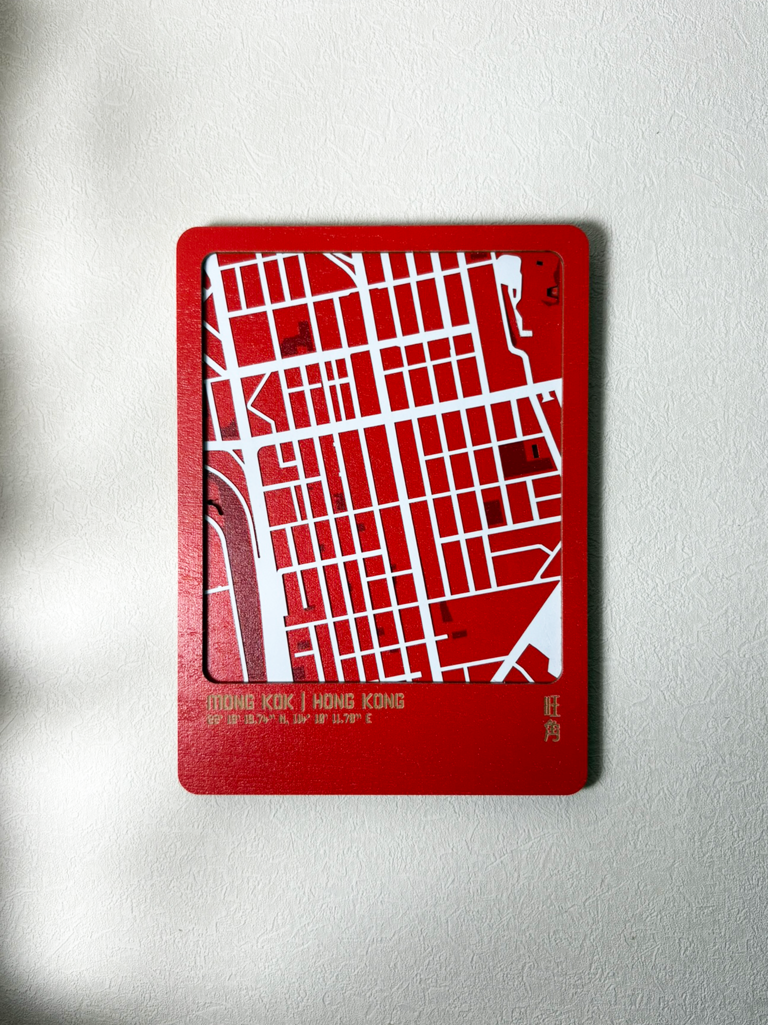 3D城市肌理層疊木製明信片