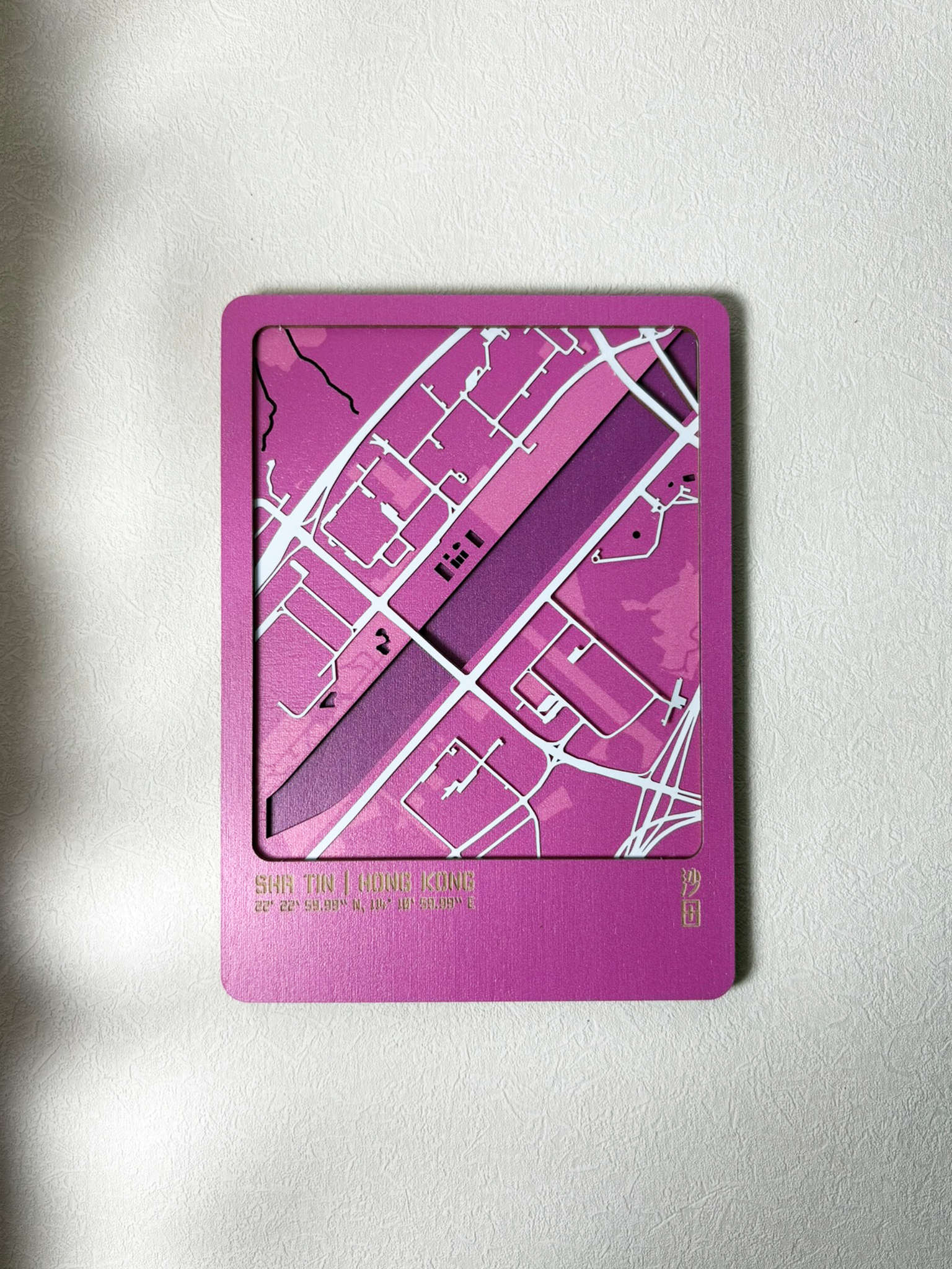 3D城市肌理層疊木製明信片