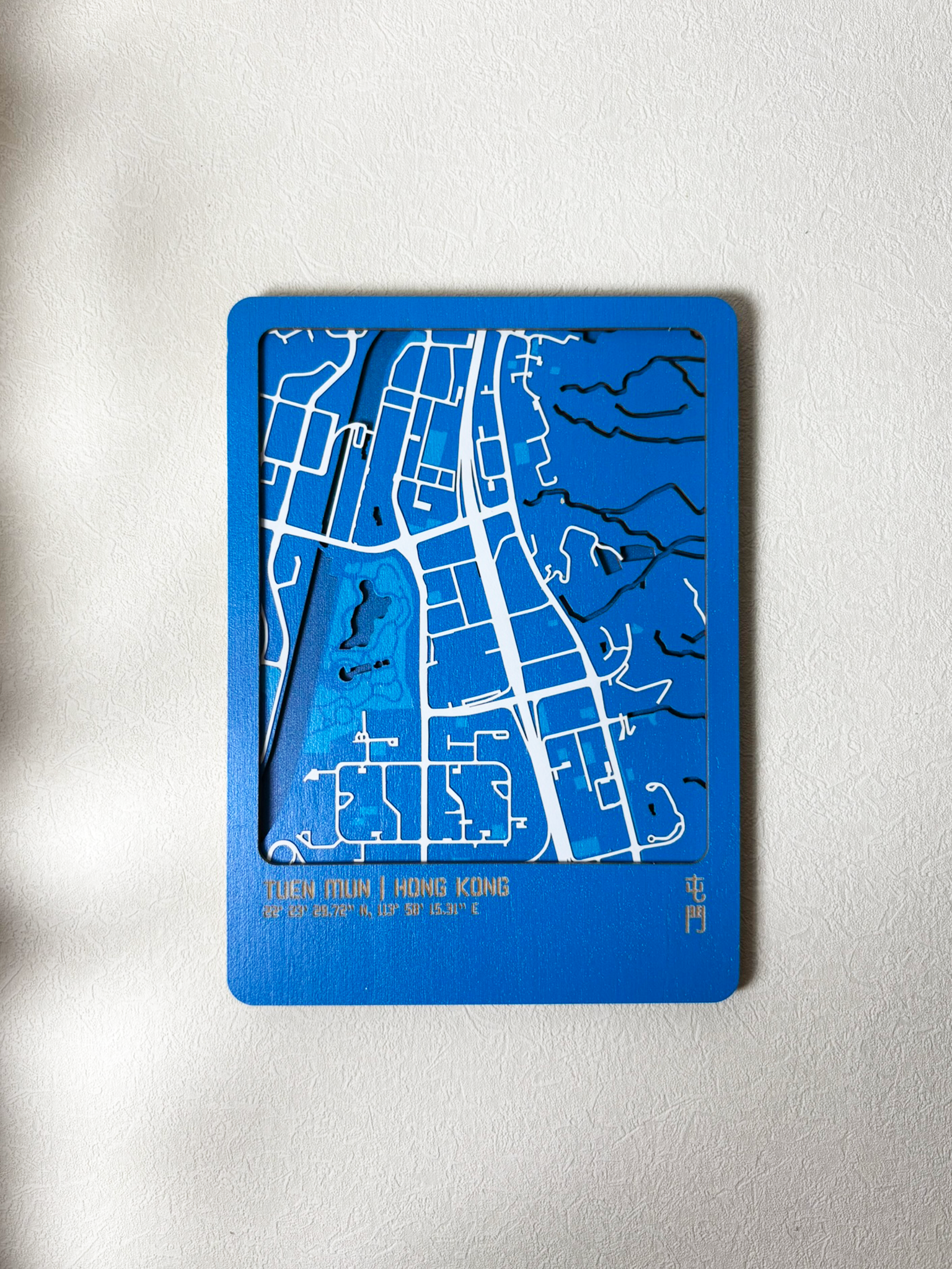 3D城市肌理層疊木製明信片