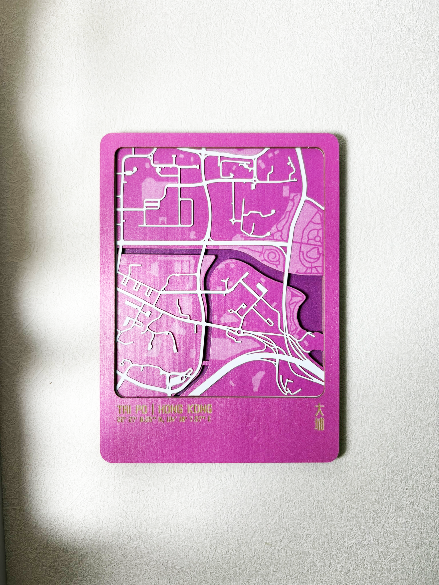 3D城市肌理層疊木製明信片