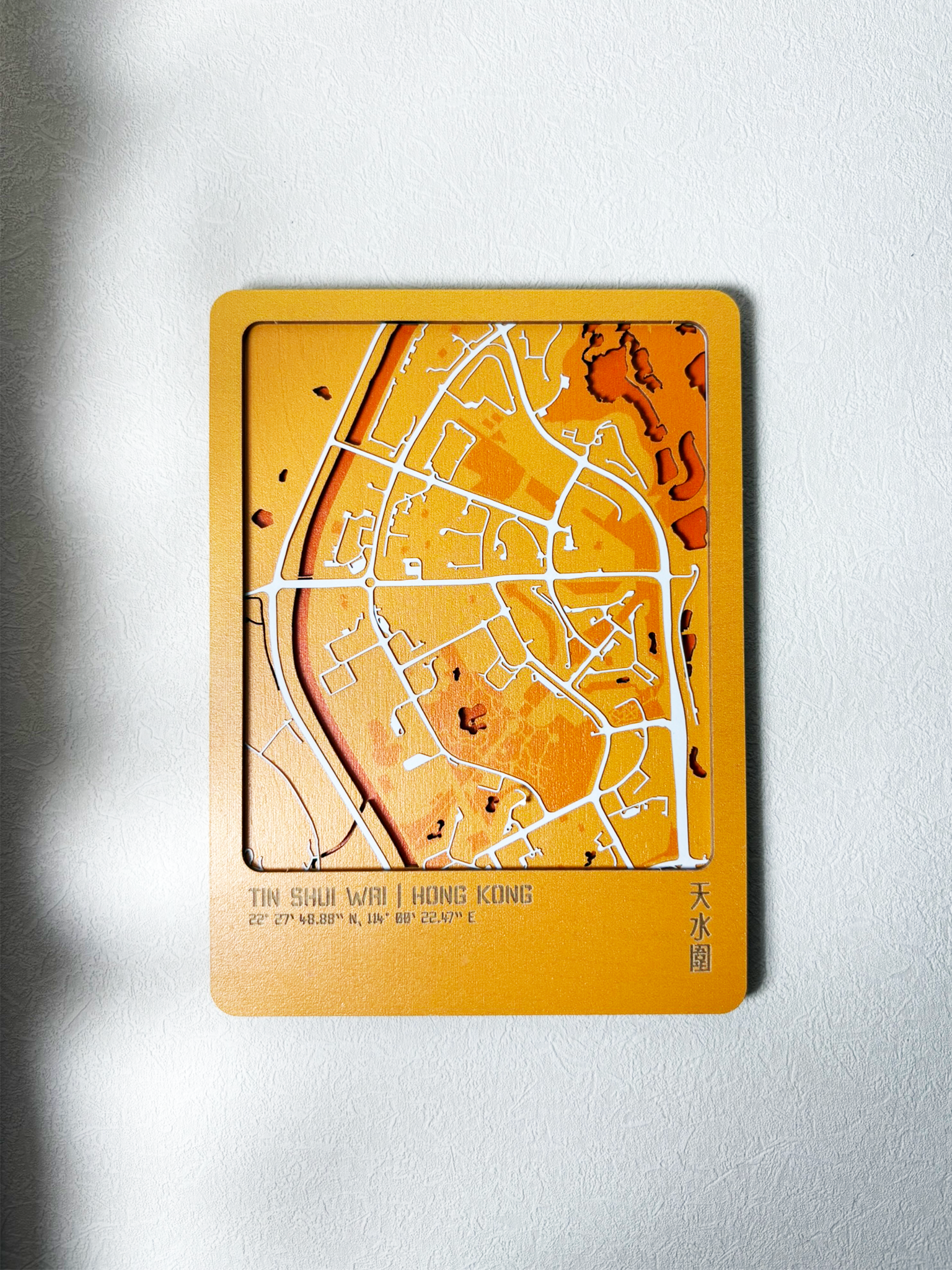 3D城市肌理層疊木製明信片