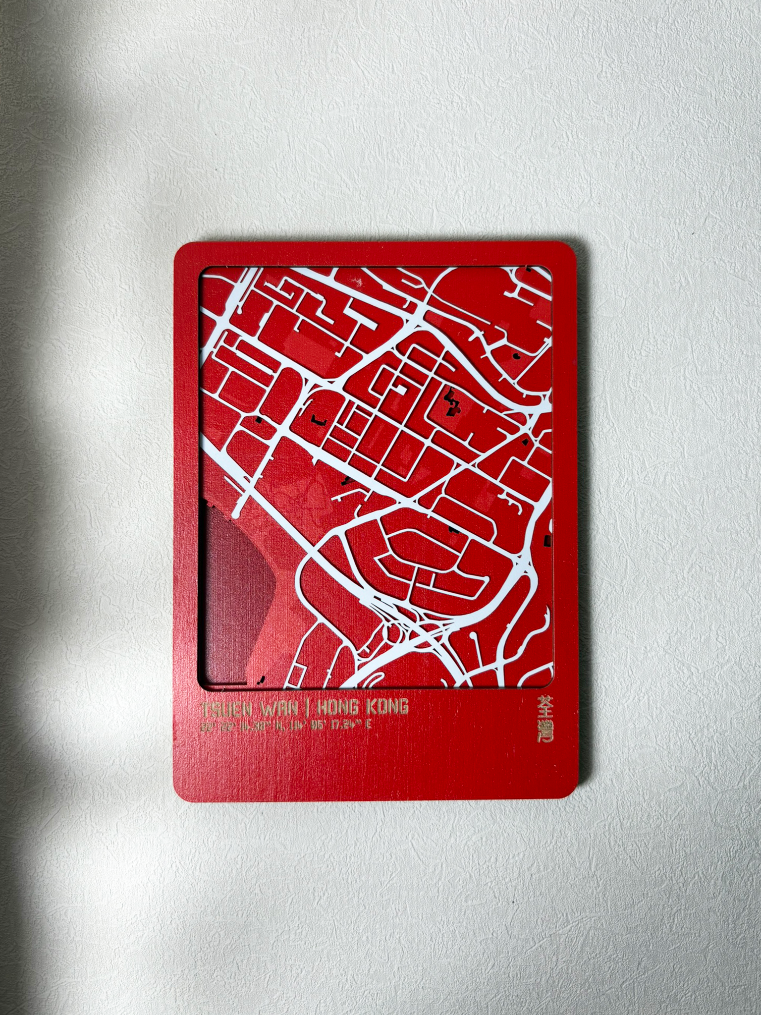 3D城市肌理層疊木製明信片